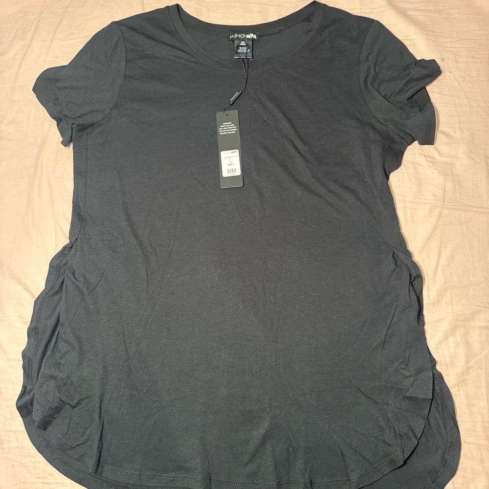 Fashion Nova Black Oversized Short Sleeve Tee